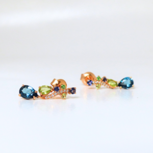 Boucles d'oreilles pierres fines et diamants