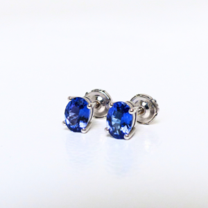 Boucles d'oreilles ovales tanzanite