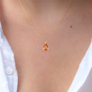 Collier pendentif saphir orange