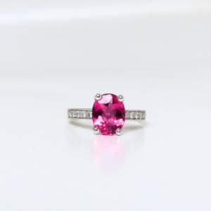 Bague tourmaline rose