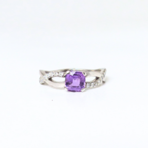 Bague saphir rose/violet