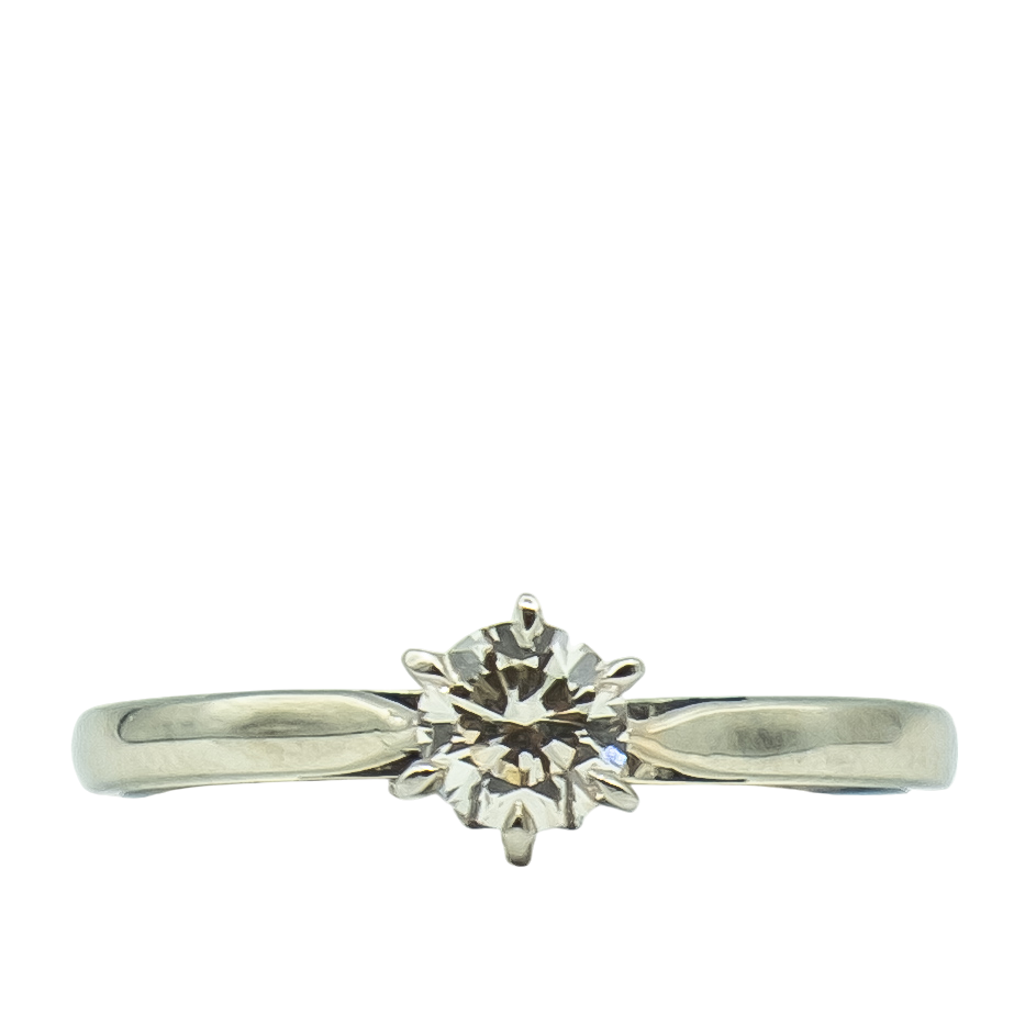 BAGUE SOLITAIRE DIAMANT EN OR GRIS
