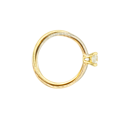 BAGUE SOLITAIRE DIAMANT EN OR BICOLOR – Image 4