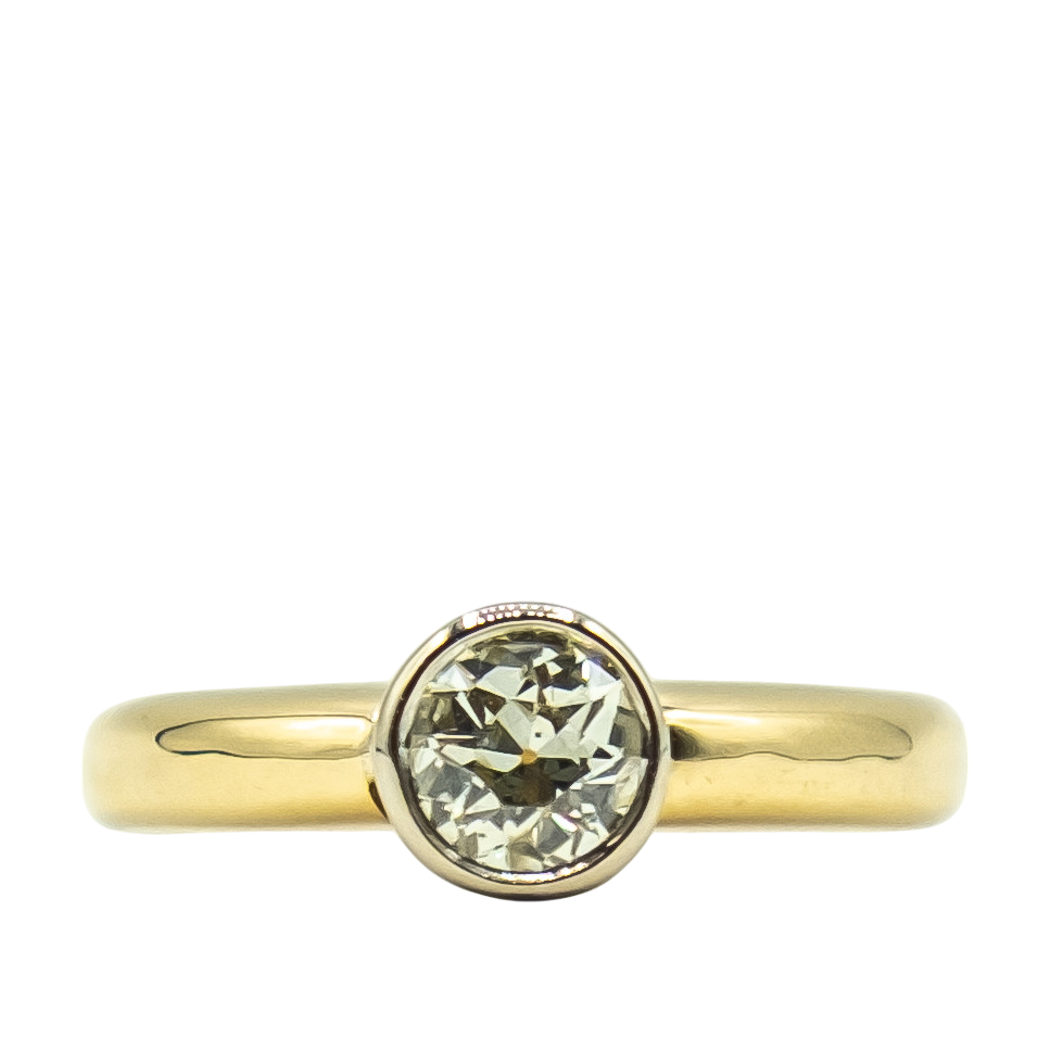 BAGUE SOLITAIRE OR JAUNE DIAMANT