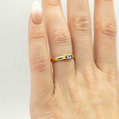 BAGUE SOLITAIRE BICOLORE DIAMANT – Image 3