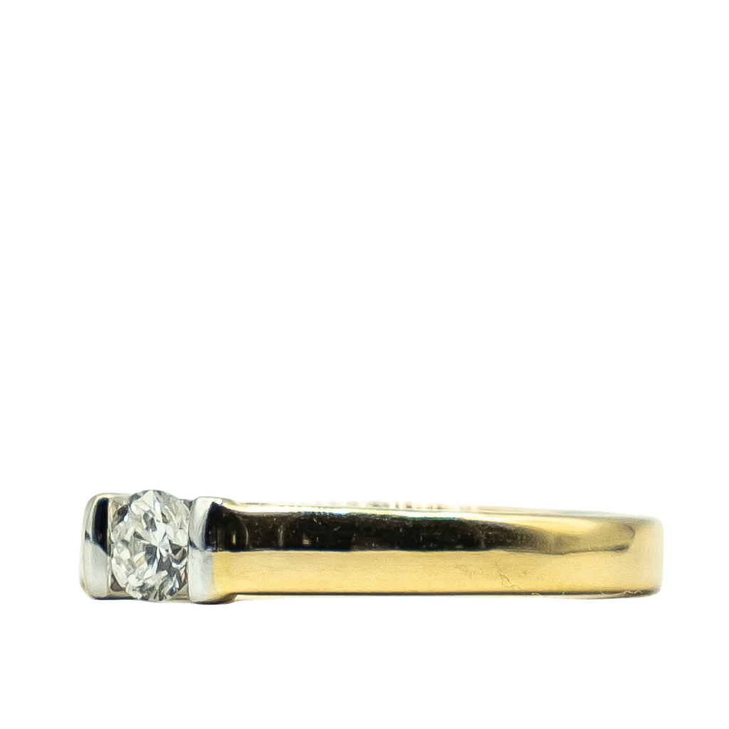 BAGUE SOLITAIRE BICOLORE DIAMANT