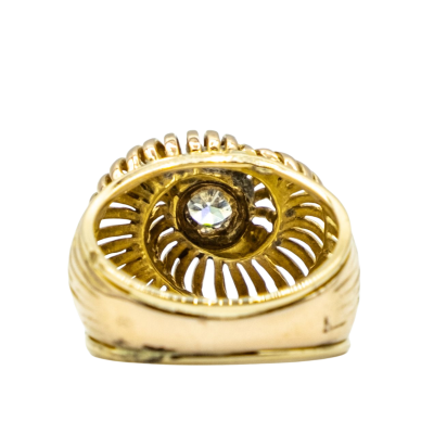 BAGUE EN OR JAUNE ET DIAMANT CENTRALE – Image 3