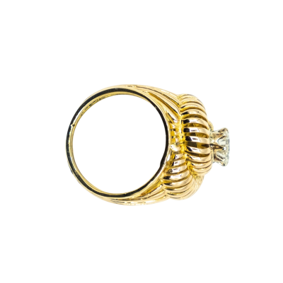 BAGUE EN OR JAUNE ET DIAMANT CENTRALE – Image 4