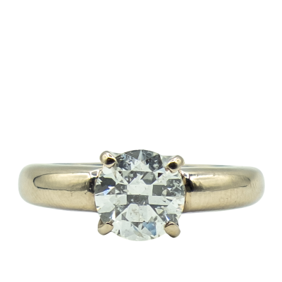 BAGUE SOLITAIRE DIAMANT EN OR GRIS