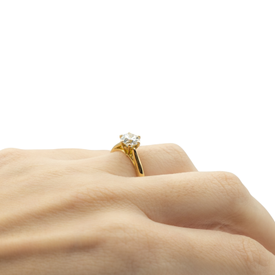 BAGUE DIAMANT SOLITAIRE EN OR JAUNE – Image 5