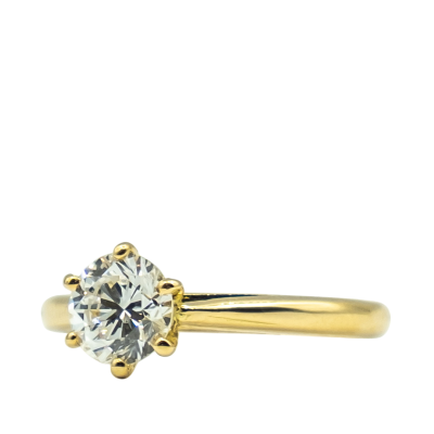 BAGUE DIAMANT SOLITAIRE EN OR JAUNE – Image 2