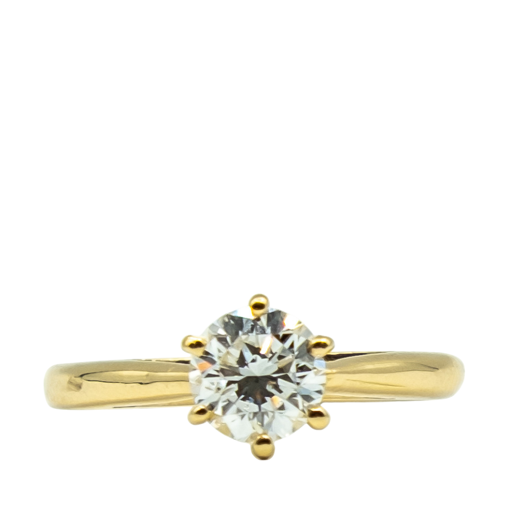 BAGUE DIAMANT SOLITAIRE EN OR JAUNE