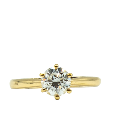 BAGUE DIAMANT SOLITAIRE EN OR JAUNE