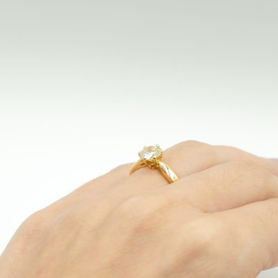 BAGUE SOLITAIRE DIAMANT EN OR JAUNE – Image 5