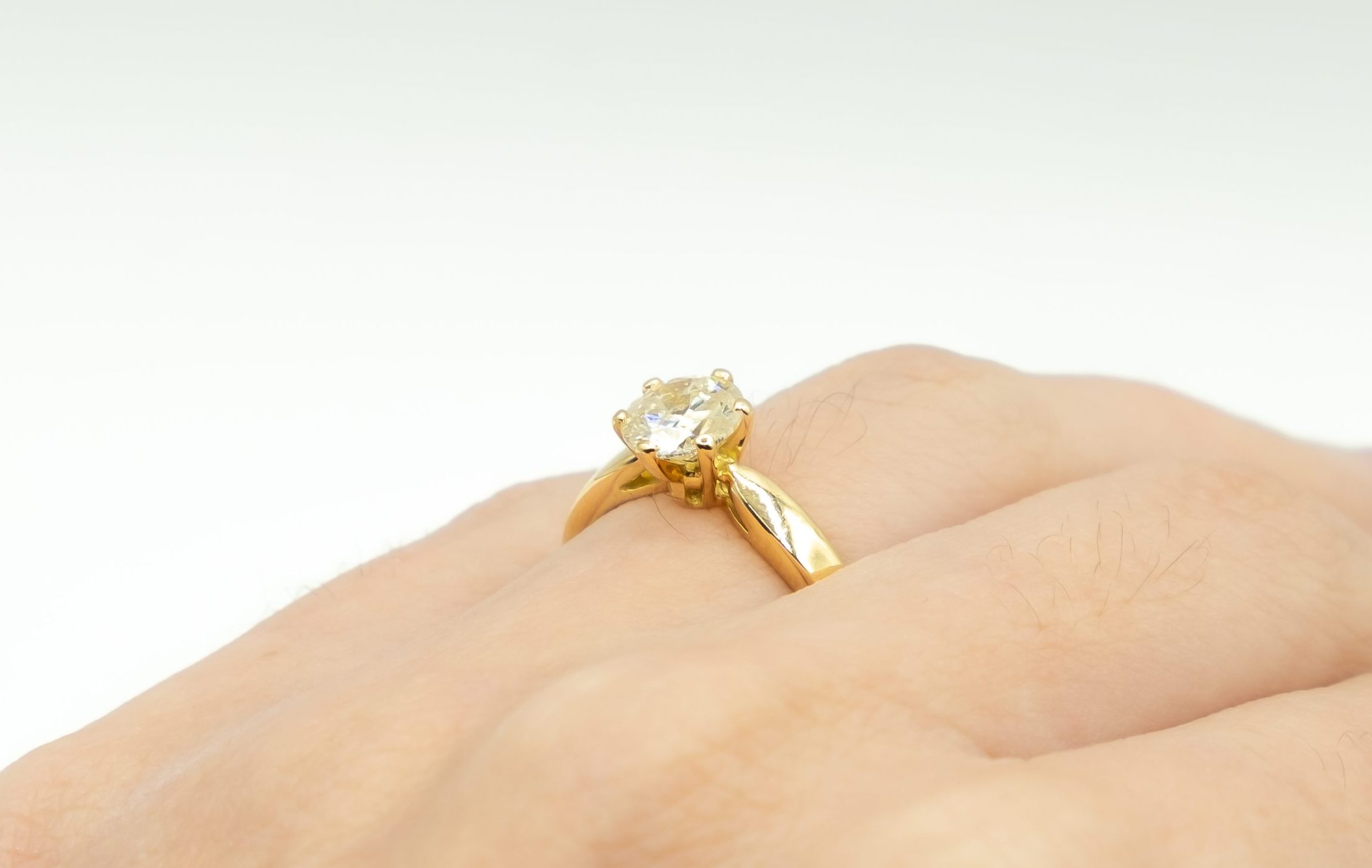 BAGUE SOLITAIRE DIAMANT EN OR JAUNE – Image 5