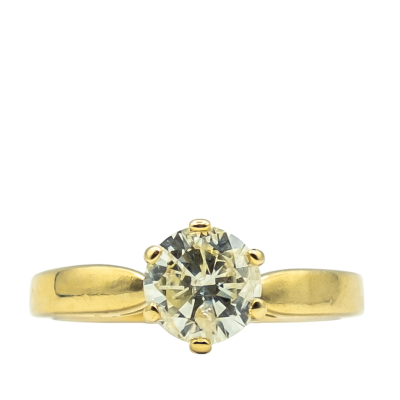 BAGUE SOLITAIRE DIAMANT EN OR JAUNE