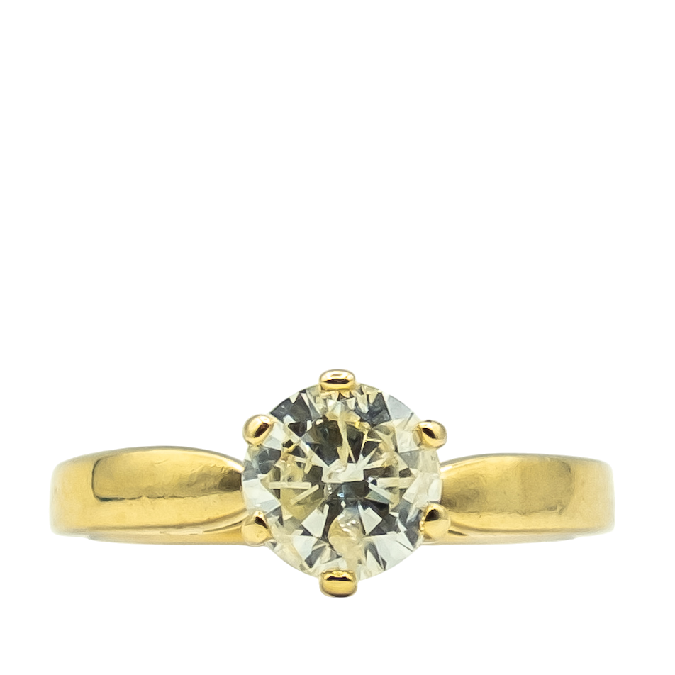 BAGUE SOLITAIRE DIAMANT EN OR JAUNE