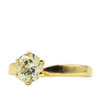 BAGUE SOLITAIRE DIAMANT EN OR JAUNE – Image 2