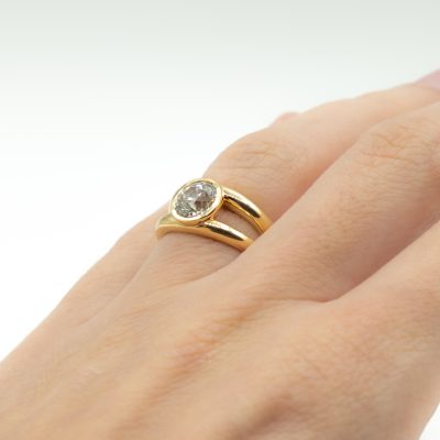 BAGUE EN OR ET DIAMANT SOLITAIRE – Image 5