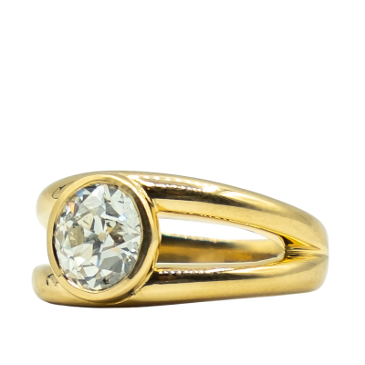 BAGUE EN OR ET DIAMANT SOLITAIRE – Image 2