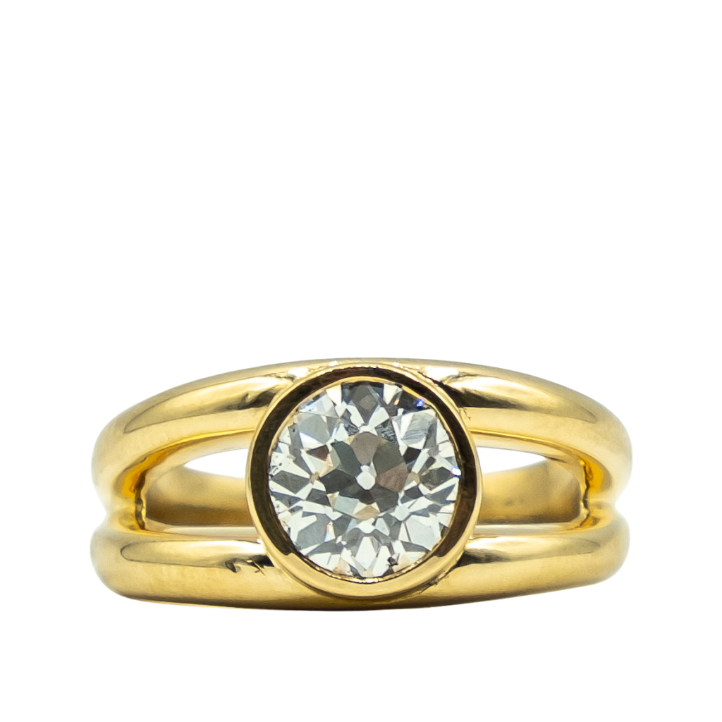 BAGUE EN OR ET DIAMANT SOLITAIRE