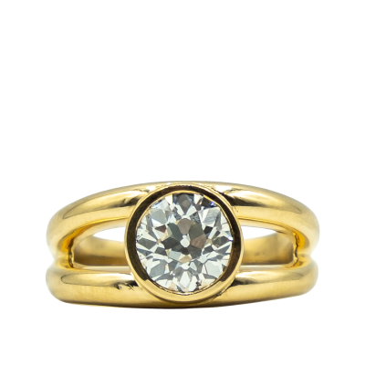 BAGUE EN OR ET DIAMANT SOLITAIRE