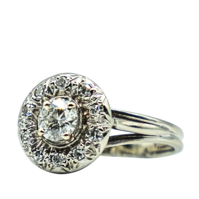 BAGUE OR BLANC ET DIAMANTS – Image 2