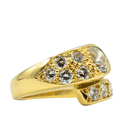 BAGUE ANCIENNE EN OR JAUNE ET DIAMANTS – Image 2