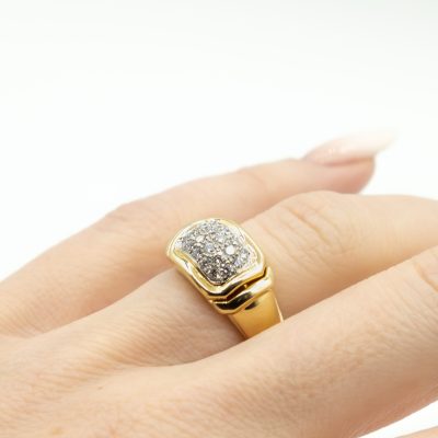 BAGUE EN OR JAUNE ET DIAMANTS – Image 5