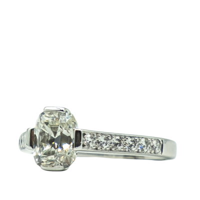 BAGUE SOLITAIRE OR GRIS ET DIAMANT – Image 2