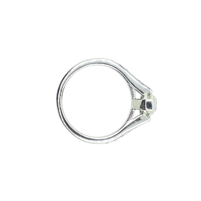 BAGUE SOLITAIRE OR GRIS ET DIAMANT – Image 3