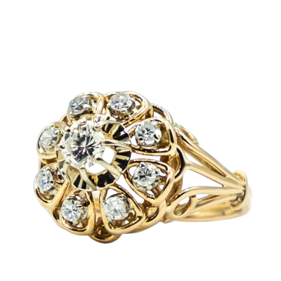 BAGUE EN OR JAUNE ET DIAMANTS – Image 2