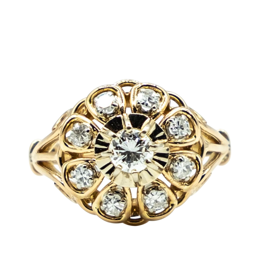 BAGUE EN OR JAUNE ET DIAMANTS