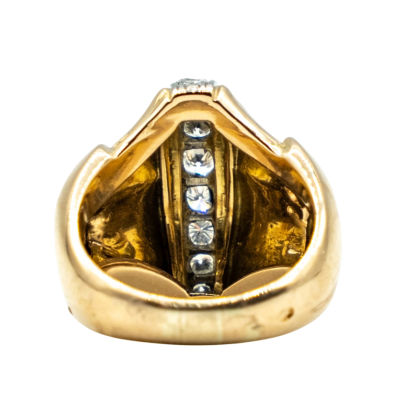 BAGUE EN OR JAUNE ET PLATINE AVEC DIAMANTS – Image 3
