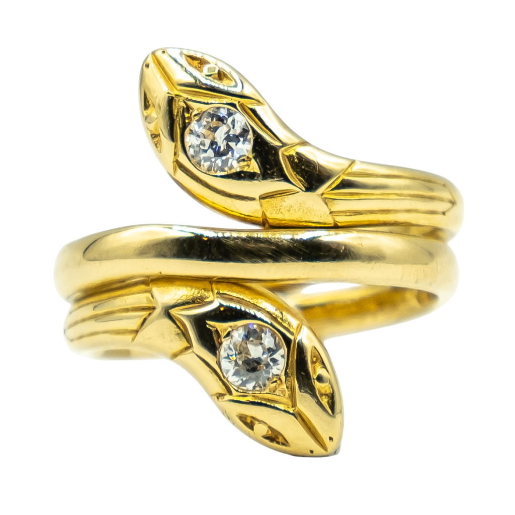 BAGUE "SERPENT" EN OR JAUNE ET DIAMANTS