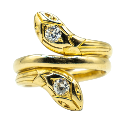 BAGUE "SERPENT" EN OR JAUNE ET DIAMANTS
