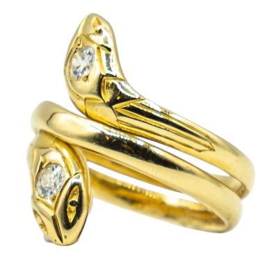 BAGUE "SERPENT" EN OR JAUNE ET DIAMANTS – Image 2