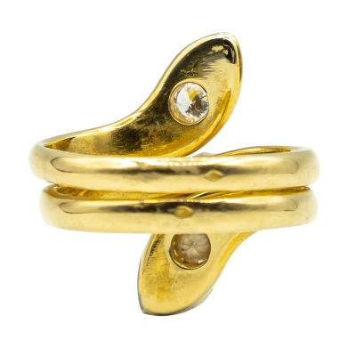 BAGUE "SERPENT" EN OR JAUNE ET DIAMANTS – Image 3