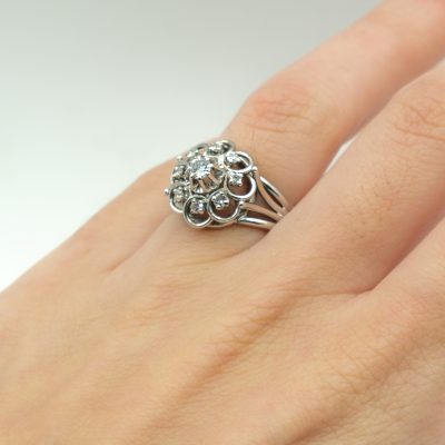BAGUE ENTOURAGE OR GRIS DIAMANTS – Image 5