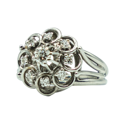 BAGUE ENTOURAGE OR GRIS DIAMANTS – Image 2