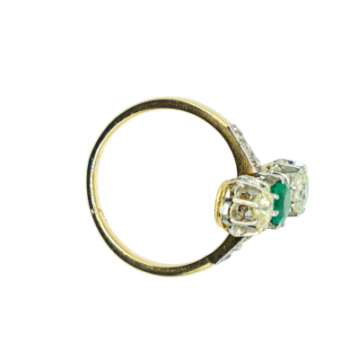 BAGUE EN PLATINE DIAMANTS ET ÉMERAUDE – Image 4