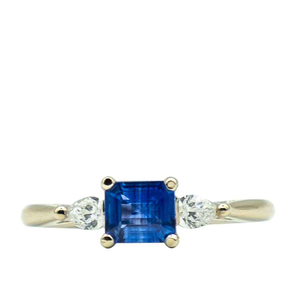 BAGUE OR GRIS SAPHIR DIAMANTS