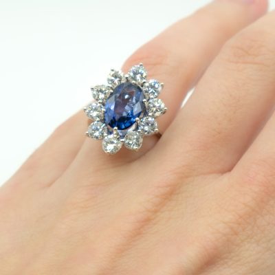 BAGUE ENTOURAGE SAPHIR DIAMANTS – Image 5
