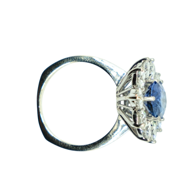 BAGUE ENTOURAGE SAPHIR DIAMANTS – Image 3