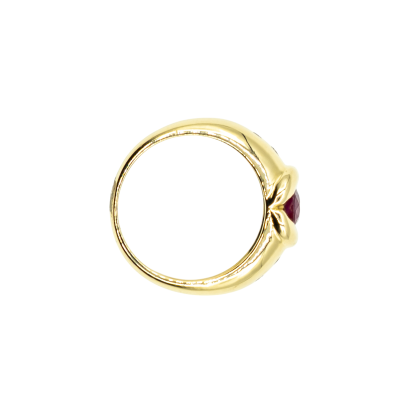 BAGUE JONC OR JAUNE RUBIS DIAMANTS – Image 4