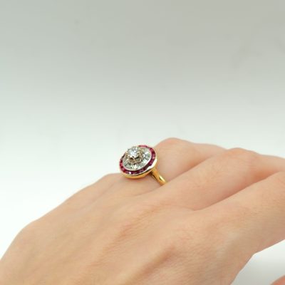 BAGUE OR JAUNE DIAMANT ET RUBIS – Image 5
