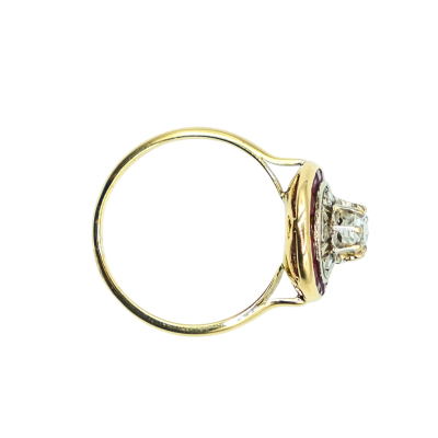 BAGUE OR JAUNE DIAMANT ET RUBIS – Image 2