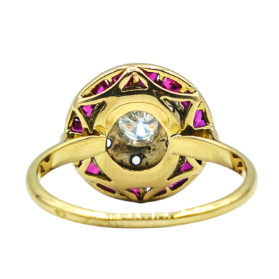 BAGUE OR JAUNE DIAMANT ET RUBIS – Image 4