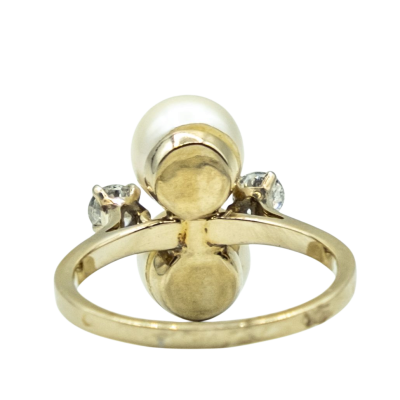 BAGUE EN OR PERLES ET DIAMANTS – Image 4