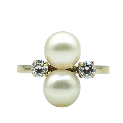 BAGUE EN OR PERLES ET DIAMANTS